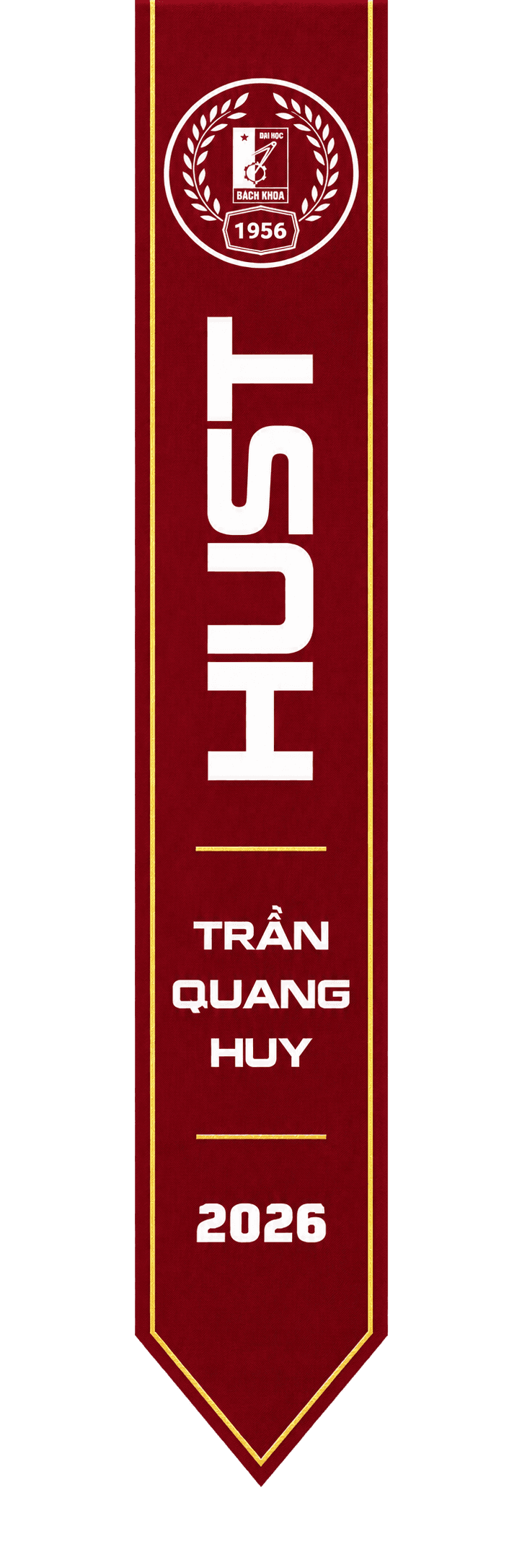 Dải sash tốt nghiệp HUST của Trần Quang Huy